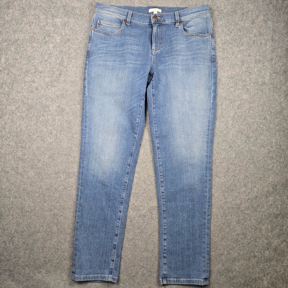 Eileen Fisher Jeans Womens 8 Blue Denim Straight Leg‎ Light Wash Minimalist